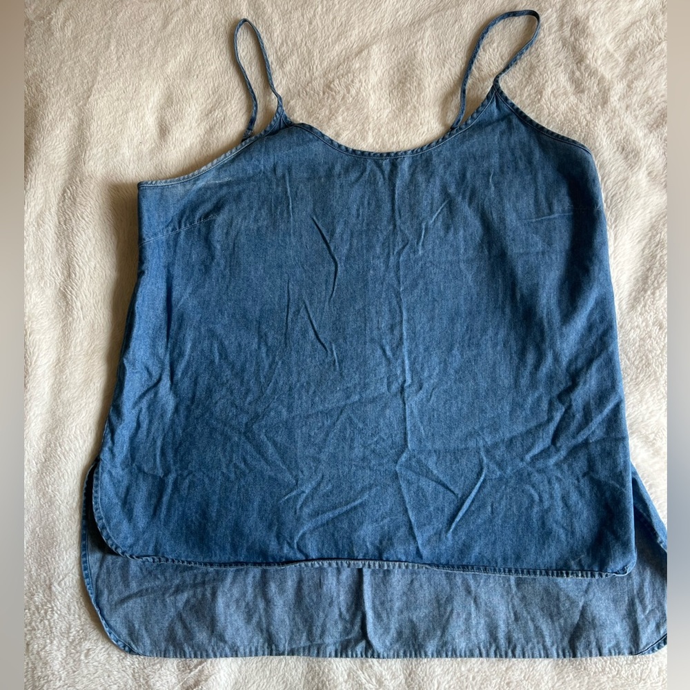 The limited: DENIM SPAGHETTI STRAP SHIRT